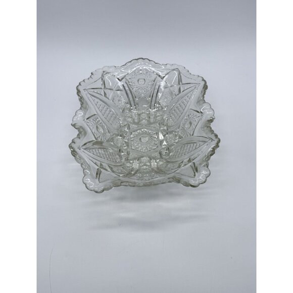 Indiana Glass Company Paneled Daisy & Finecut Clear Lg Rectangular  Dish 10” - Picture 4 of 9